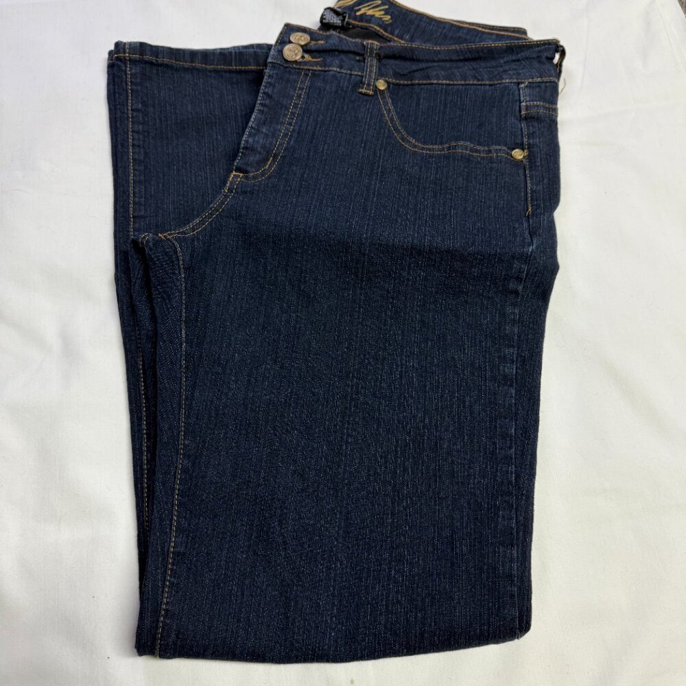 Bill Blass Stretch Bootcut Dark Indigo Jeans, Size 12